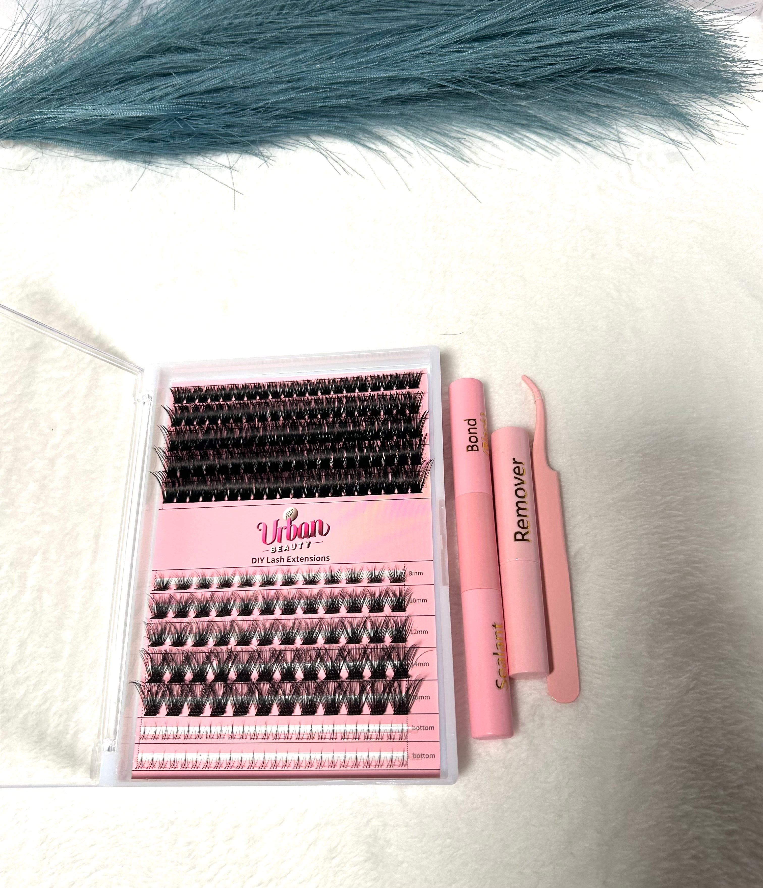 12 Rows, 140PCS Fluffy Cluster Lash Kit with 14 Days Lasting Glue, Bottom Lashes, Glue Remover Tweezer - Black DIY Cluster Eyelashes