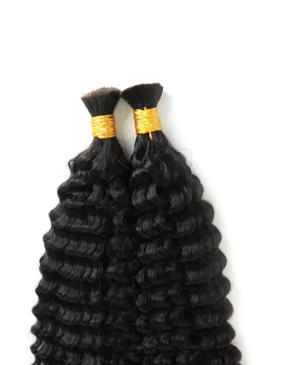 Brazilian Deep Wave Bulk Braiding Hair, 100% Virgin Human Hair