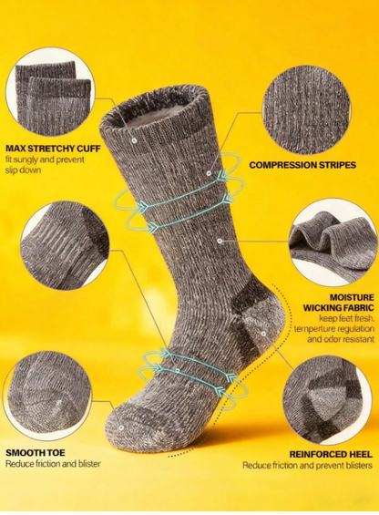 Kids Thick Wool Winter Socks – Warm, Soft & Durable Cold-Weather Socks (1/3/6 Pairs)