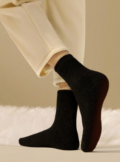 1/4 Pairs Thick Warm Socks For Men, Thermal Lined, Ankle/Mid-Calf Length, Comfortable & Soft, Suitable For Casual, Business, Indoor Wear In Cold Winter Seasons Down To -5°C