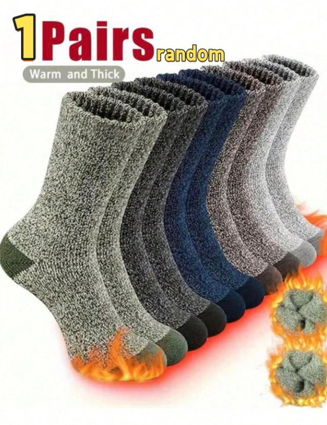 Men’s Thick Wool Crew Socks – Warm Hiking & Outdoor Sports Socks (5/3/1 Pair Pack, Random Delivery)  If you want an even shorter or more catchy version, tell me!