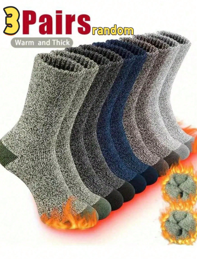 Men’s Thick Wool Crew Socks – Warm Hiking & Outdoor Sports Socks (5/3/1 Pair Pack, Random Delivery)  If you want an even shorter or more catchy version, tell me!