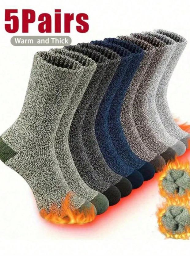 Men’s Thick Wool Crew Socks – Warm Hiking & Outdoor Sports Socks (5/3/1 Pair Pack, Random Delivery)  If you want an even shorter or more catchy version, tell me!
