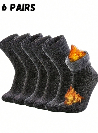 1/3/6 Pairs Extra Thick Sherpa Lined Winter Socks For Men - Comfortable And Soft Christmas Gift For Dad, Suitable For Cold Weather, Long Socks, Winter, Black Socks, Warm Ladies Socks, Casual Thick Moisture Wicking Comfortable C