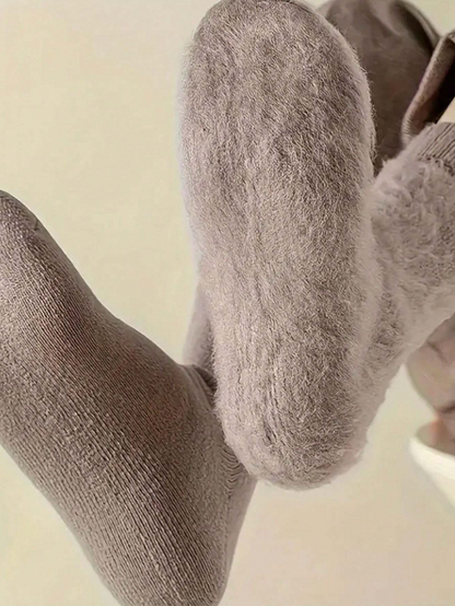 1/3/6 Pairs Extra Thick Sherpa Lined Winter Socks For Men - Comfortable And Soft Christmas Gift For Dad, Suitable For Cold Weather, Long Socks, Winter, Black Socks, Warm Ladies Socks, Casual Thick Moisture Wicking Comfortable C