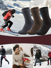 1/3/6 Pairs Men's Fleece Lined Socks, Thick Warm Hiking Boot Socks, Soft & Comfortable, Suitable For Cold Weather, Long Socks, Winter, Black