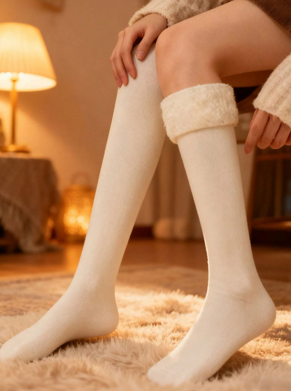 1 Pair Women's Autumn/Winter Thick Knitted Over-The-Knee Socks - Soft Anti-Static, Warm Comfortable, Multi Colors Available