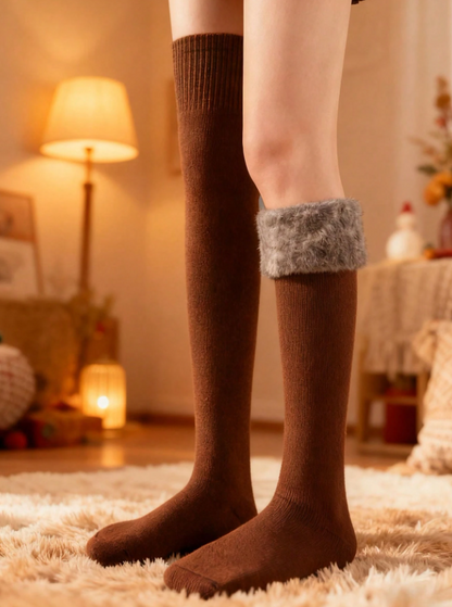 1 Pair Women's Autumn/Winter Thick Knitted Over-The-Knee Socks - Soft Anti-Static, Warm Comfortable, Multi Colors Available