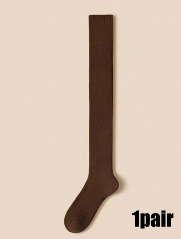 1 Pair Women's Autumn/Winter Thick Knitted Over-The-Knee Socks - Soft Anti-Static, Warm Comfortable, Multi Colors Available