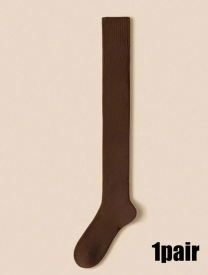 1 Pair Women's Autumn/Winter Thick Knitted Over-The-Knee Socks - Soft Anti-Static, Warm Comfortable, Multi Colors Available