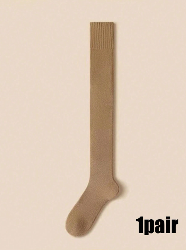 1 Pair Women's Autumn/Winter Thick Knitted Over-The-Knee Socks - Soft Anti-Static, Warm Comfortable, Multi Colors Available