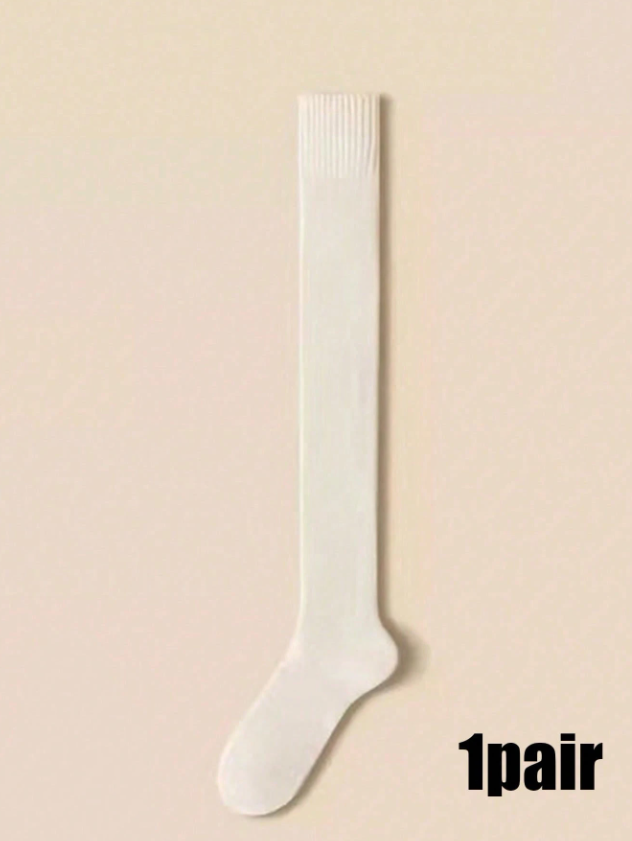 1 Pair Women's Autumn/Winter Thick Knitted Over-The-Knee Socks - Soft Anti-Static, Warm Comfortable, Multi Colors Available