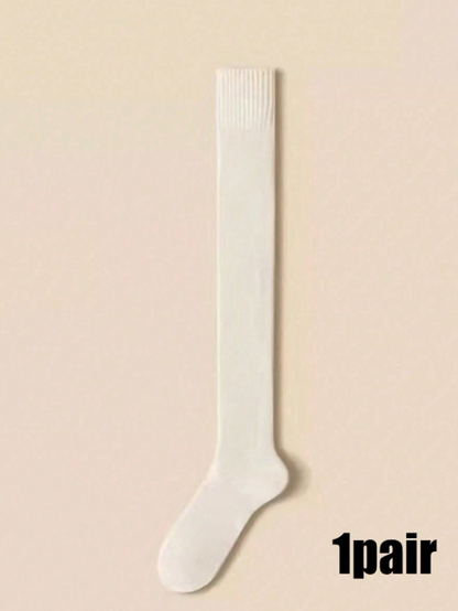 1 Pair Women's Autumn/Winter Thick Knitted Over-The-Knee Socks - Soft Anti-Static, Warm Comfortable, Multi Colors Available