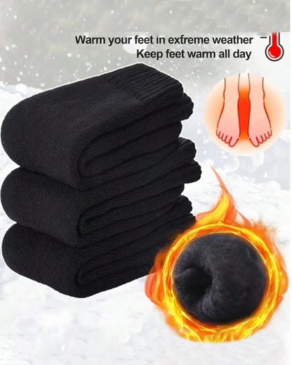 2/3/5 Pairs Thick Fleece Lined Socks, Warm Winter Socks For Men, Suitable For Outdoor Activities, Cycling, Skiing, Fits US 4.5-9 / UK 3.5-8 / EU 36-43
