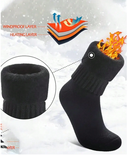 2/3/5 Pairs Thick Fleece Lined Socks, Warm Winter Socks For Men, Suitable For Outdoor Activities, Cycling, Skiing, Fits US 4.5-9 / UK 3.5-8 / EU 36-43