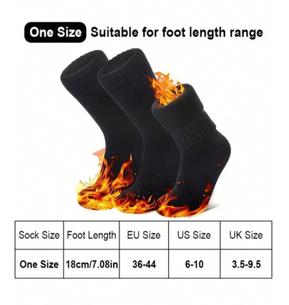 2/3/5 Pairs Thick Fleece Lined Socks, Warm Winter Socks For Men, Suitable For Outdoor Activities, Cycling, Skiing, Fits US 4.5-9 / UK 3.5-8 / EU 36-43