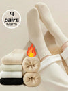 4pairs Women Warm Socks Thick Thermal Terry Socks For Winter Crew Socks