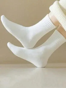 4pairs Women Warm Socks Thick Thermal Terry Socks For Winter Crew Socks